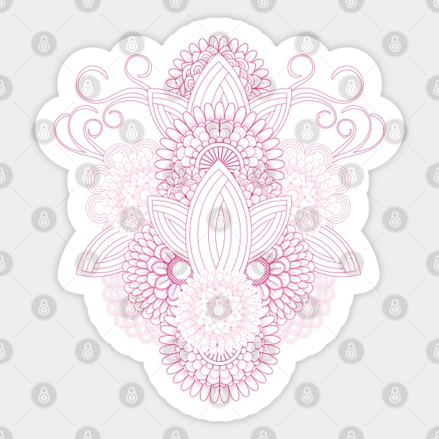 Minimalist Medallion Flower art-Sacred Mandala Flower Sticker by DeDoodle